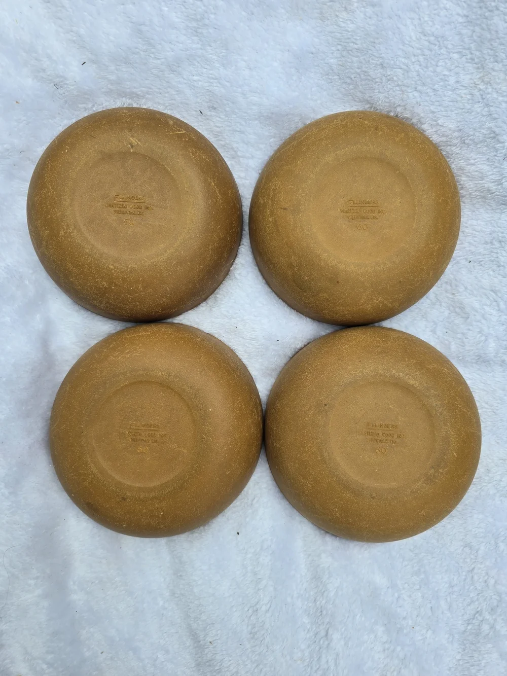 Vintage Ellinger's Agatized Wood Model 60 Bowls Set of 4 Mid Century Bowls